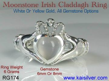 claddagh moonstone ring