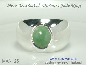 white gold jade ring made to order