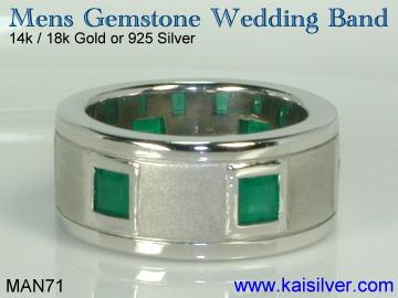 green gemstone ring for men