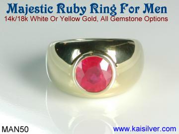 ruby gemstone ring for men