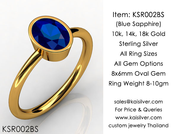 sapphire ring gold or silver