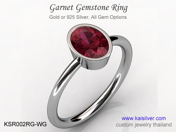 garnet gemstone ring Kaisilver Thailand