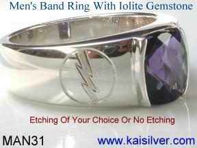 male silver jewelry, male iolite ring 925 silver