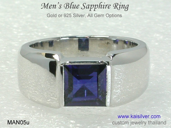 mens wedding band sapphire 