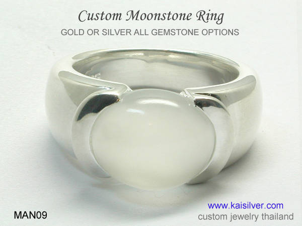 moonstone silver ring kaisilver custom made