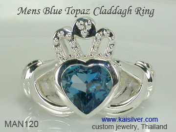 white gold claddagh rings for men