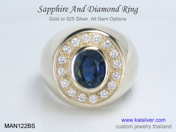sapphire diamond ring for man
