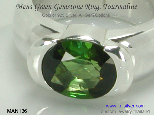 green stone rings for men