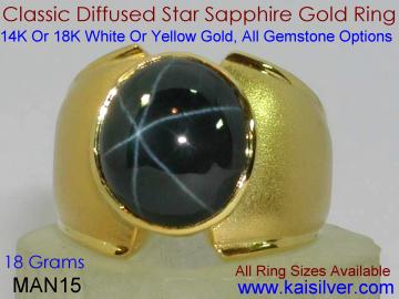 mens star sapphire ring