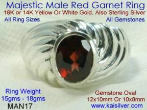 january birthstone ring garnet men's