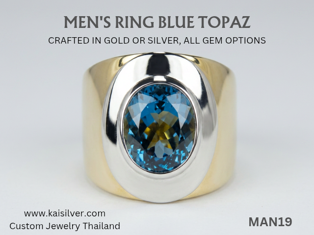 big topaz gemstone ring for men