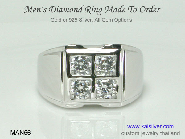 Mens Diamond Rings, 14k or 18k Diamond Rings For Men