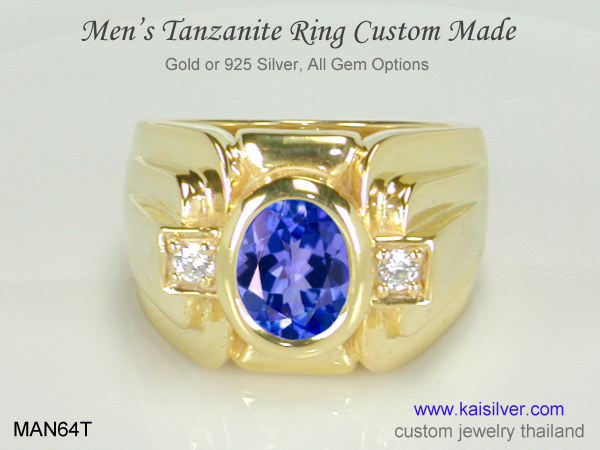 tanzanite gold ring for men 