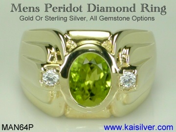 mens peridot gemstone ring