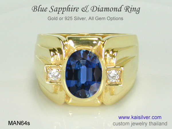 sapphire gold ring men