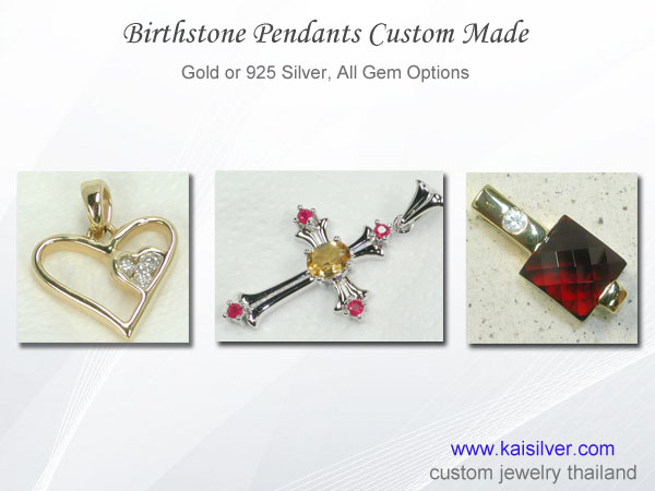 pendant with birthstone custom 