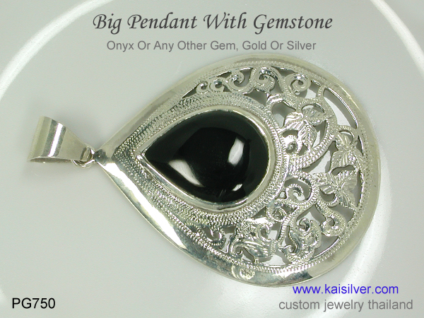 silver pendant antique style