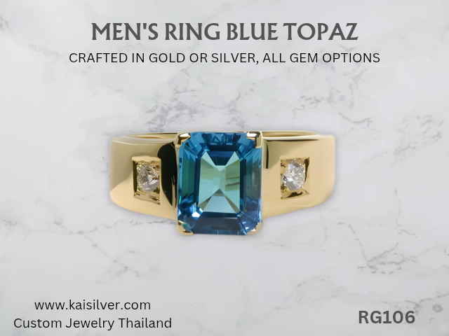 london blue topaz men's ring