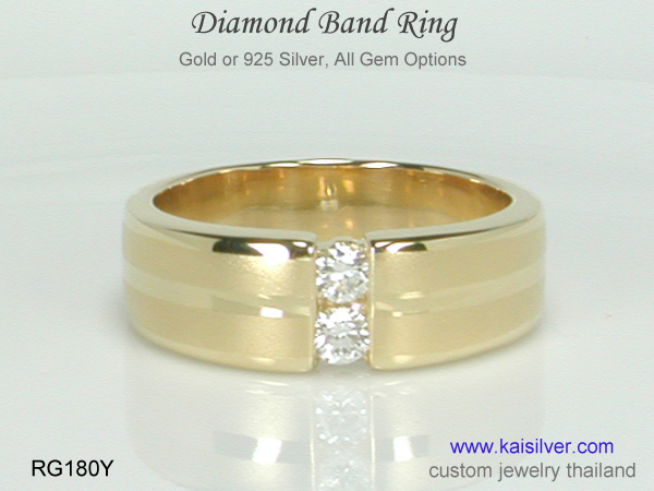 gold ring with diamond band