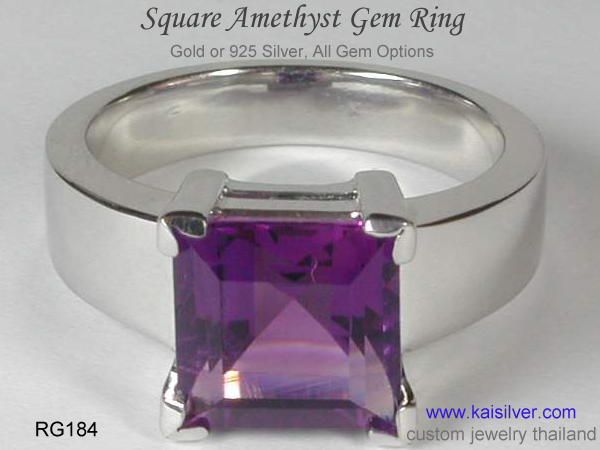 big ring square gemstone