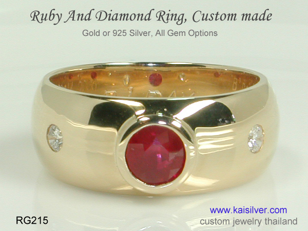 ruby diamond ring custom made 