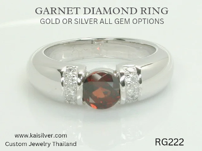 garnet gemstone ring custom for men