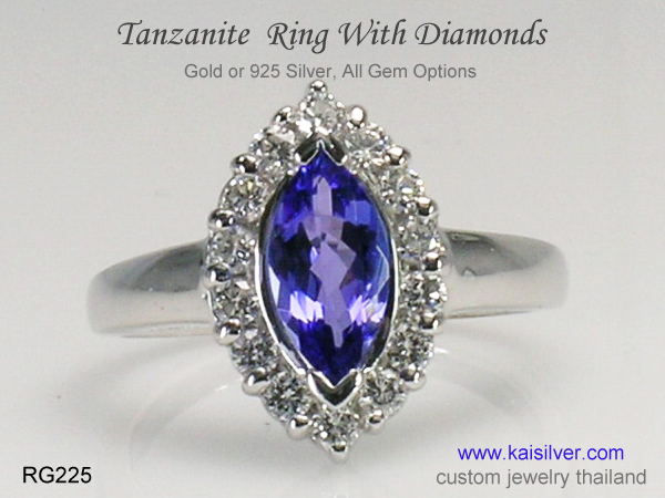 tanzanite diamond ring gold 