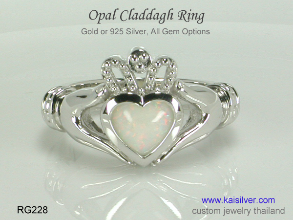 opal claddagh ring