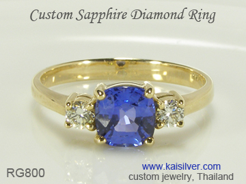 sapphire ring, with diamonds