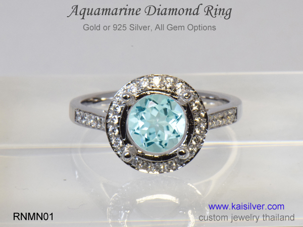 aquamarine gold ring wedding engagement