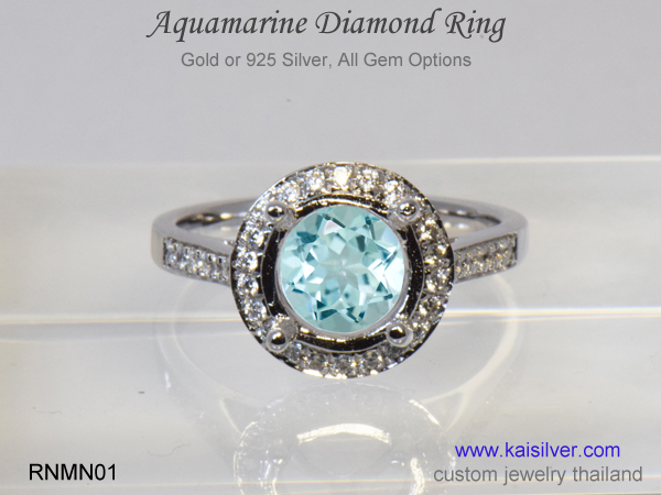 aquamarine gemstone ring